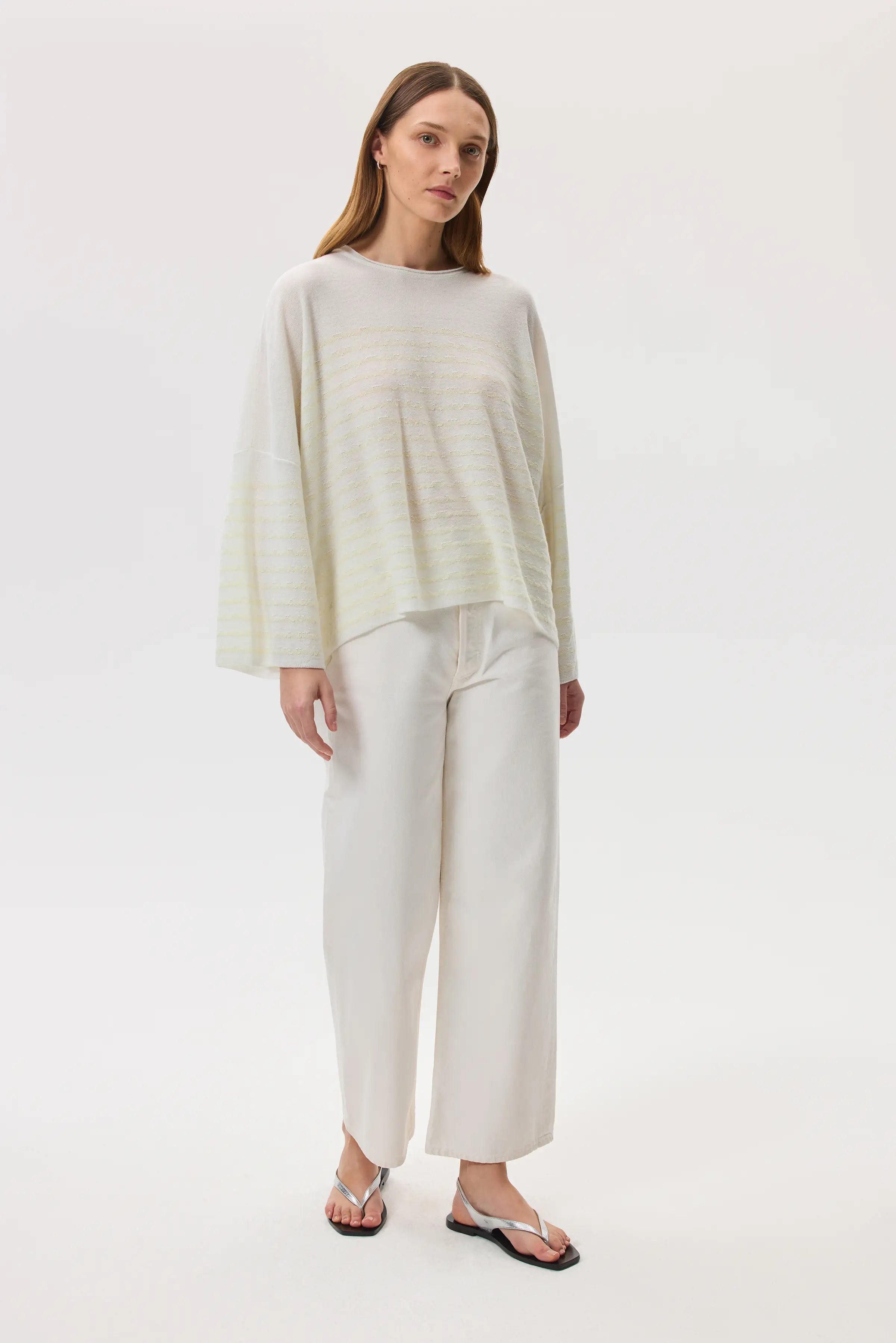 Johnstons of Elgin - Relaxed Featherlight Cashmere Stripe Jumper