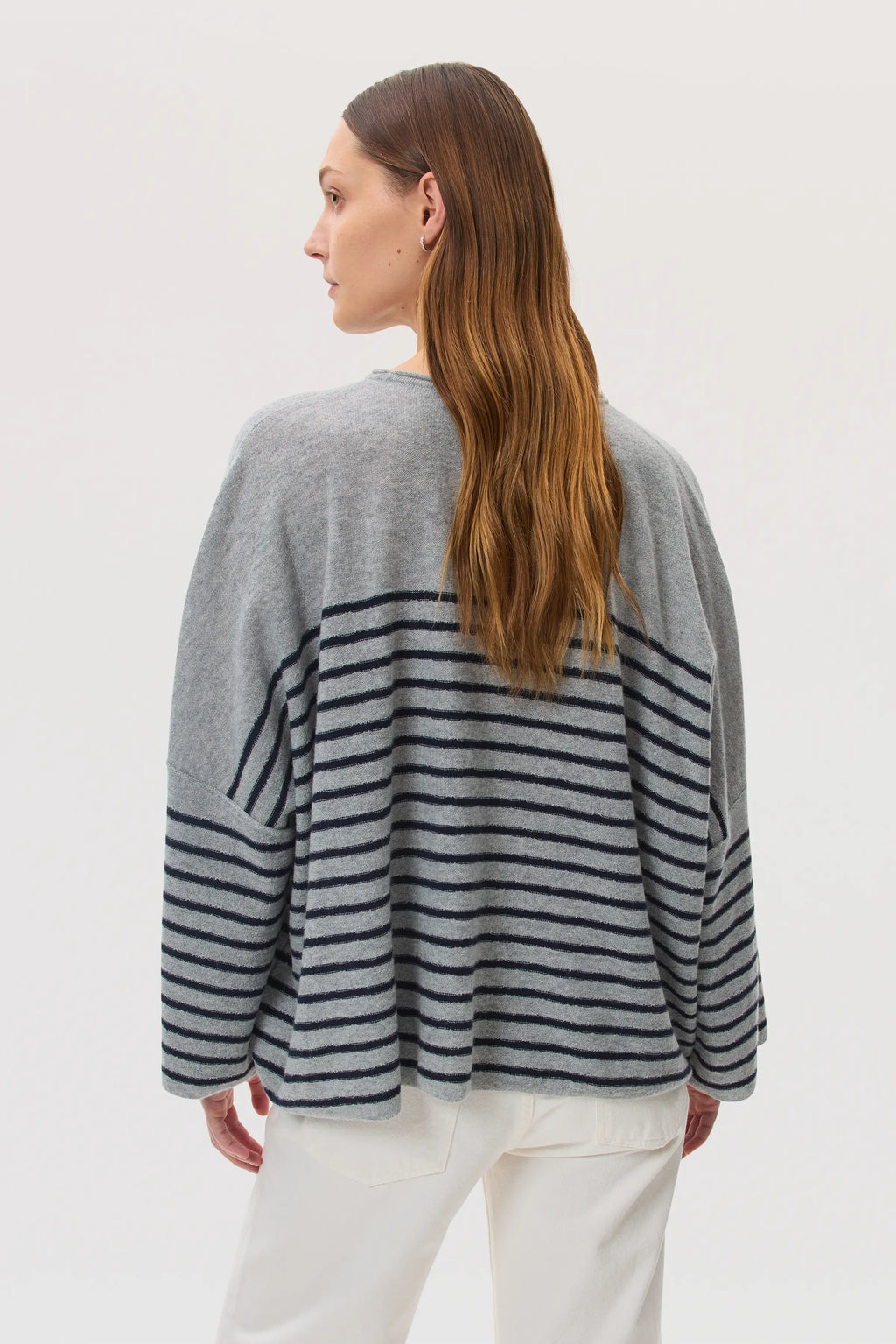 Johnstons of Elgin - Relaxed Featherlight Cashmere Stripe Jumper