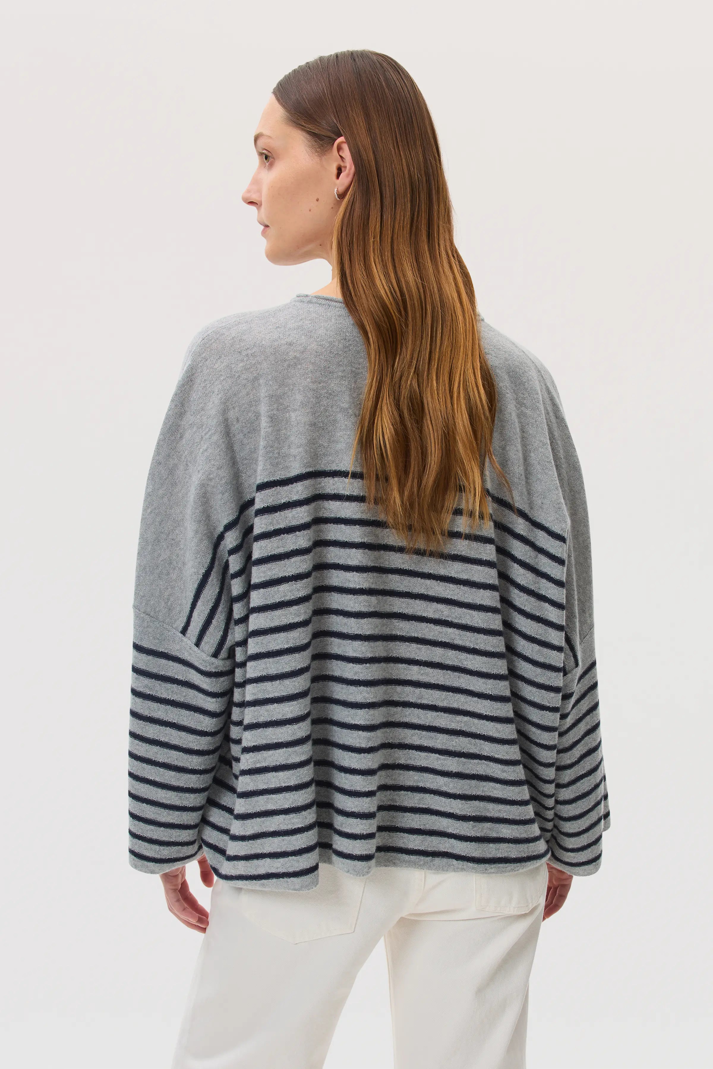 Johnstons of Elgin - Relaxed Featherlight Cashmere Stripe Jumper
