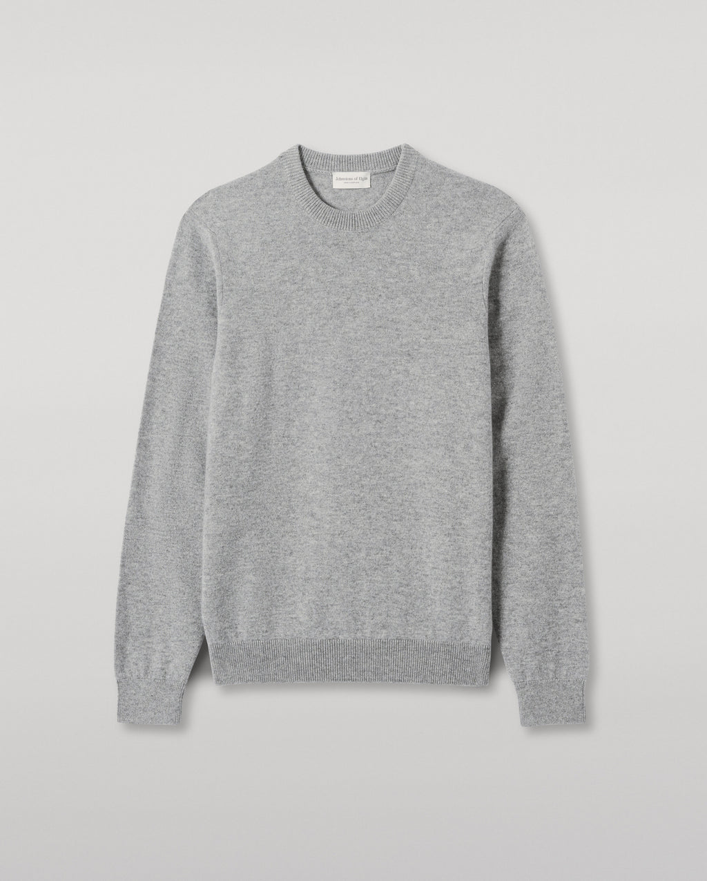 Johnstons of Elgin - Rory Grey Classic Cashmere Crew Jumper