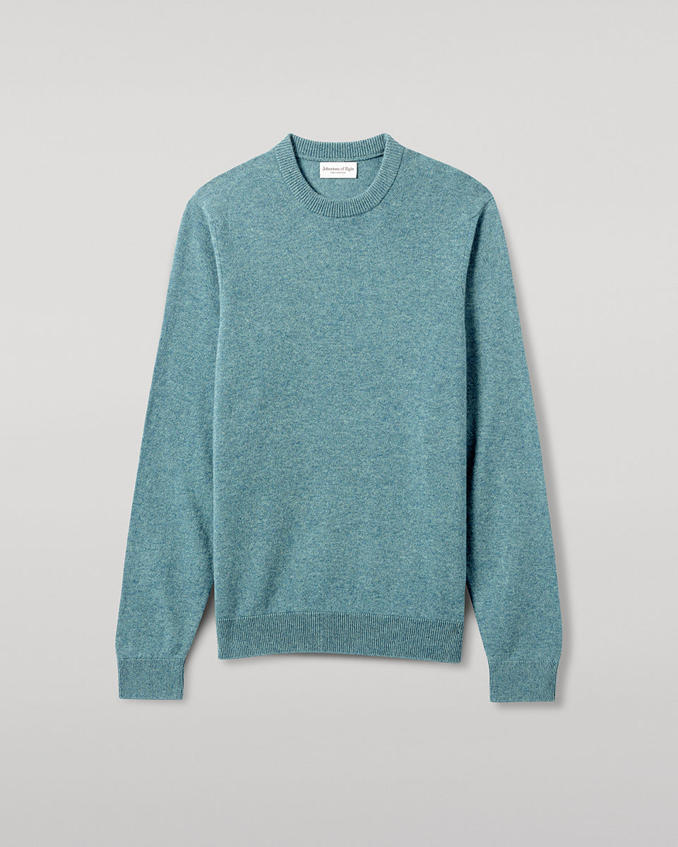 Johnstons of Elgin - Rory Green Classic Cashmere Crew Jumper