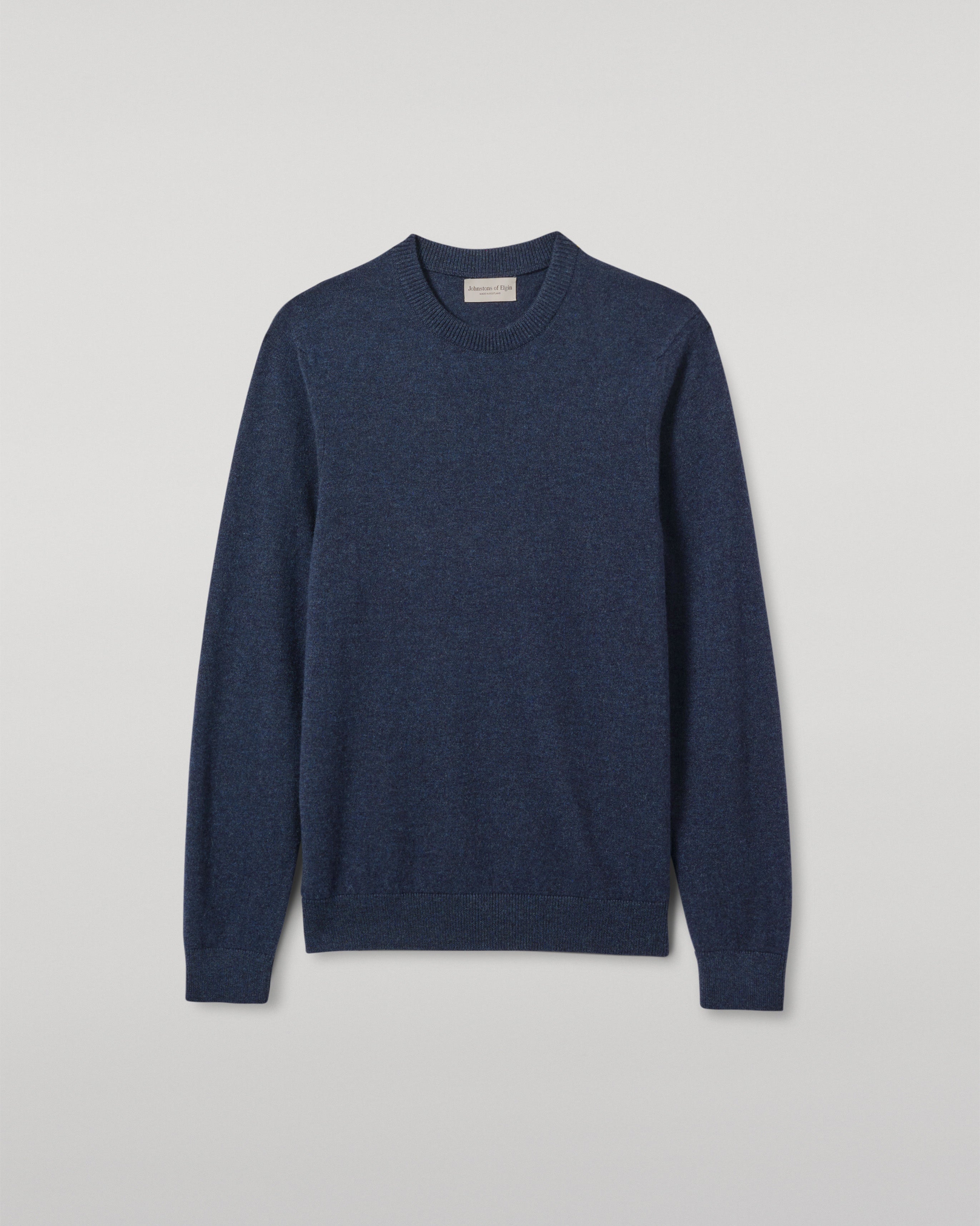 Johnstons of Elgin - Rory Navy Classic Cashmere Crew Jumper
