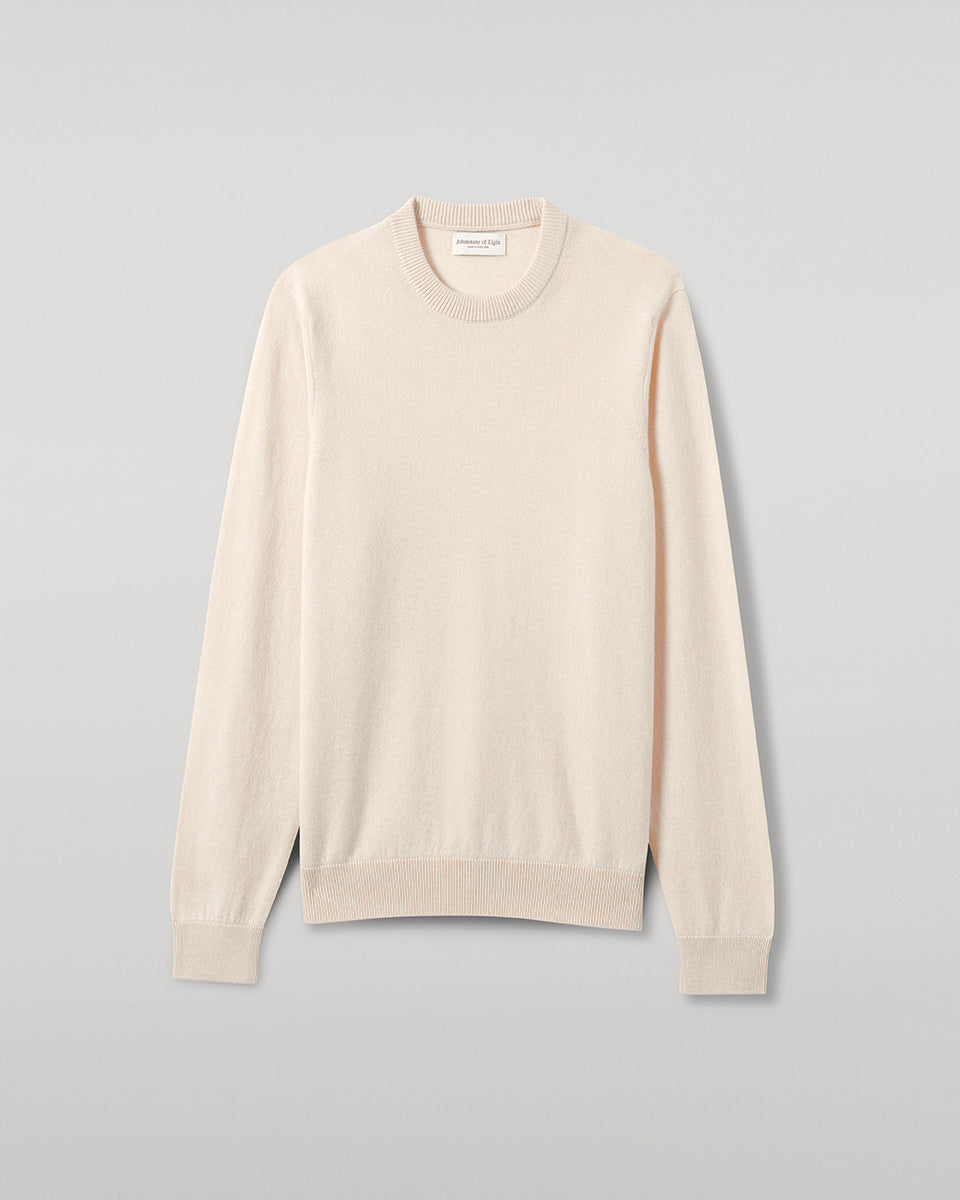 Johnstons of Elgin - Rory Cream Classic Cashmere Crew Jumper