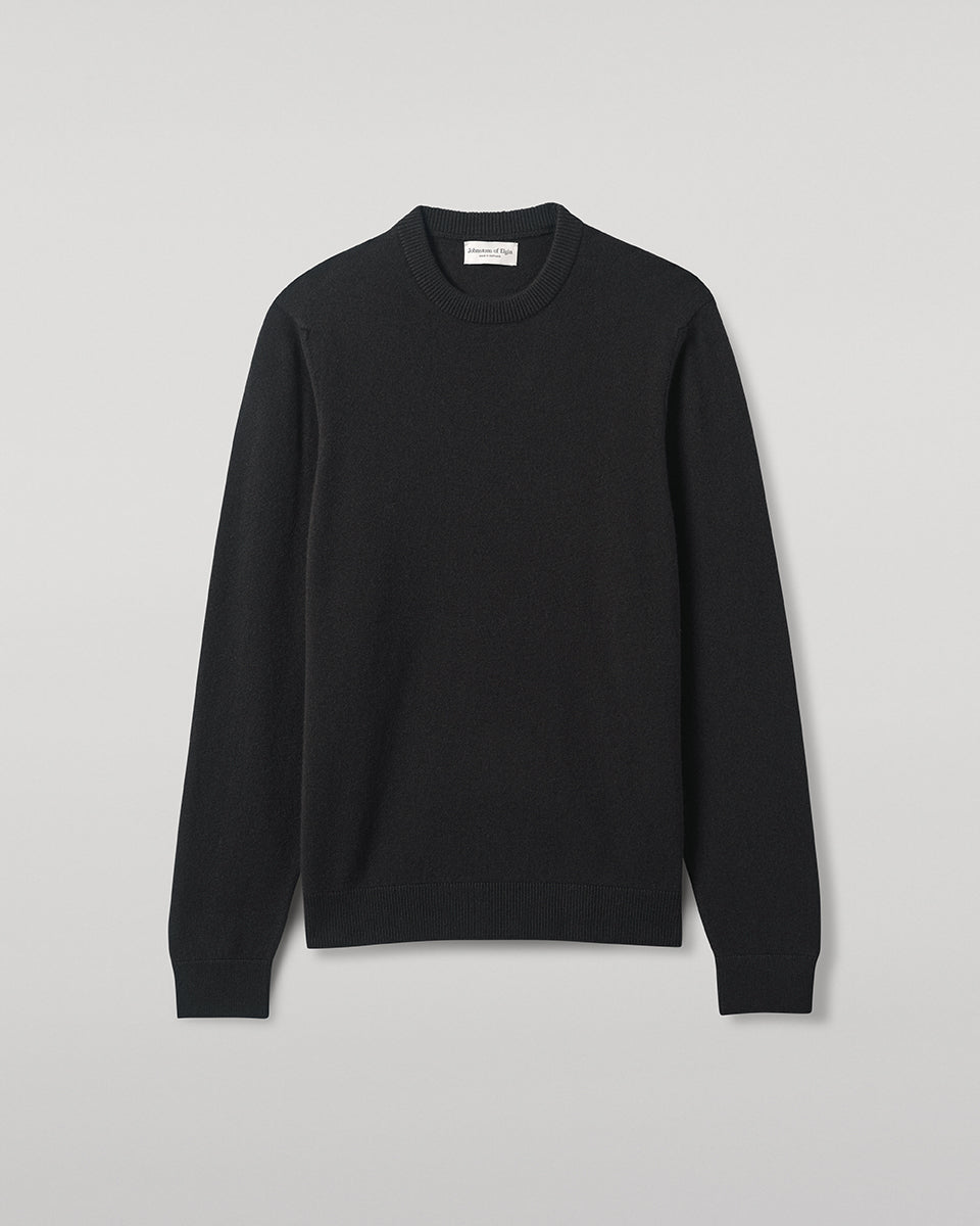 Johnstons of Elgin - Classic Cashmere Dark Grey Round Neck Jumper