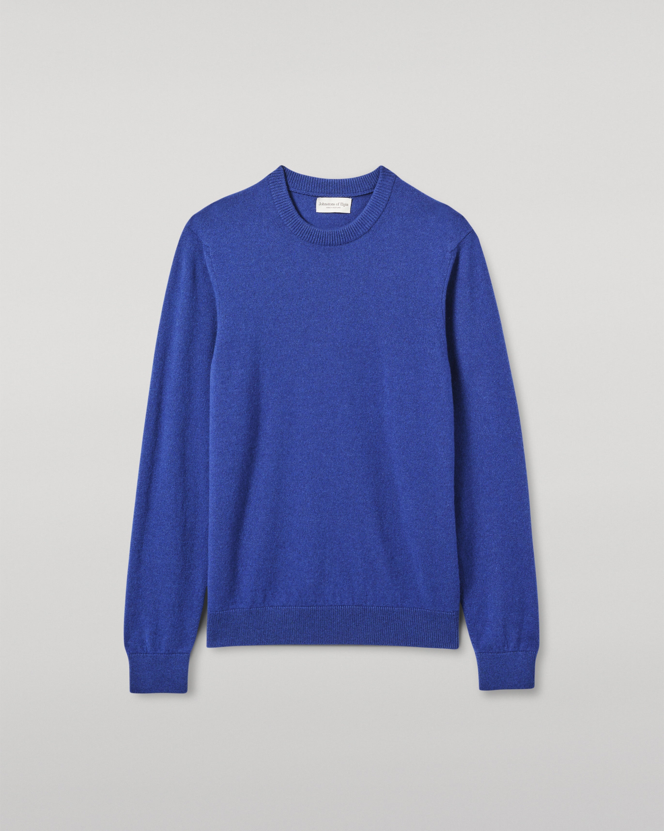 Johnstons of Elgin - Rory Blue Classic Cashmere Crew Jumper