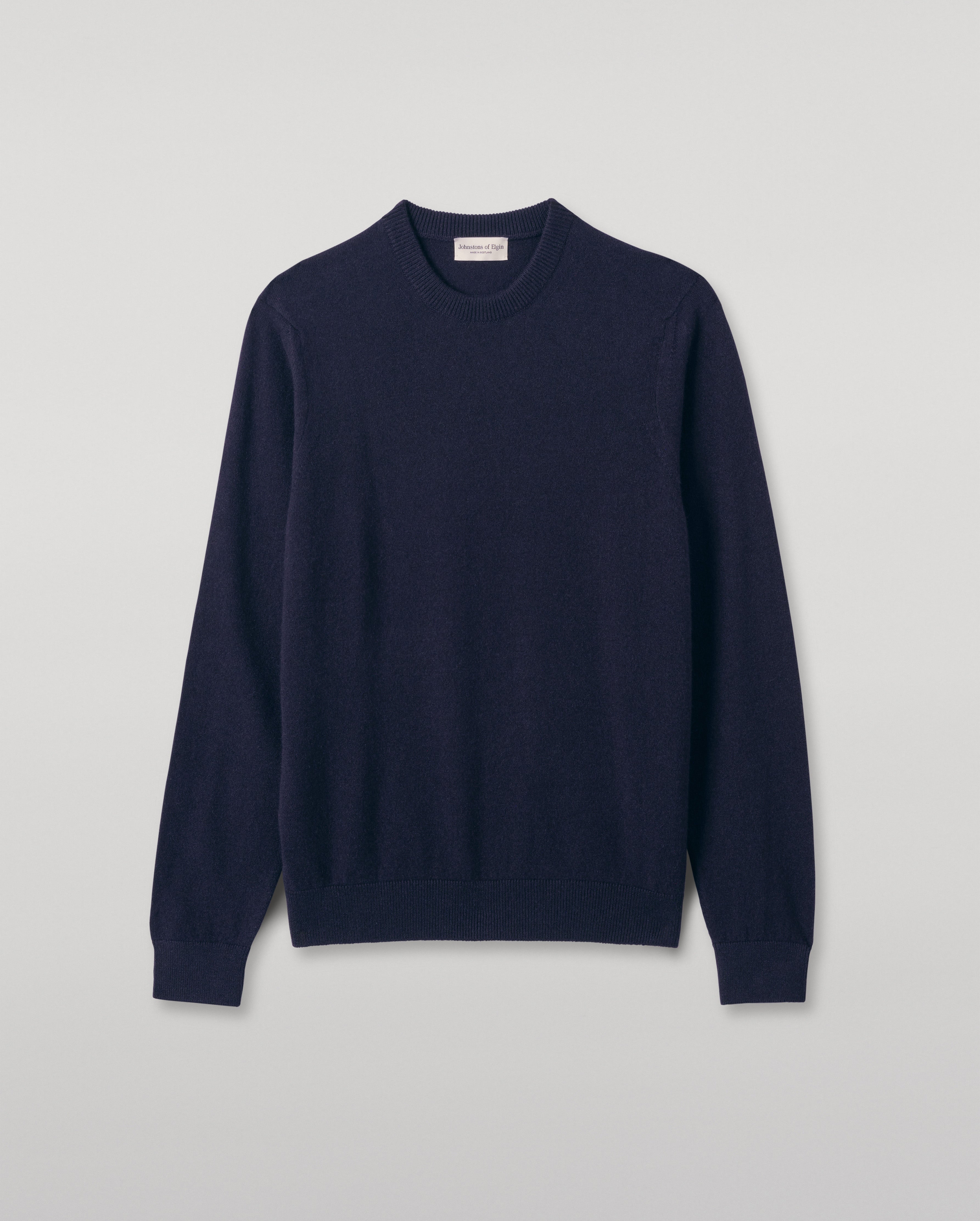 Johnstons of Elgin - Rory Dark Navy Classic Cashmere Crew Jumper