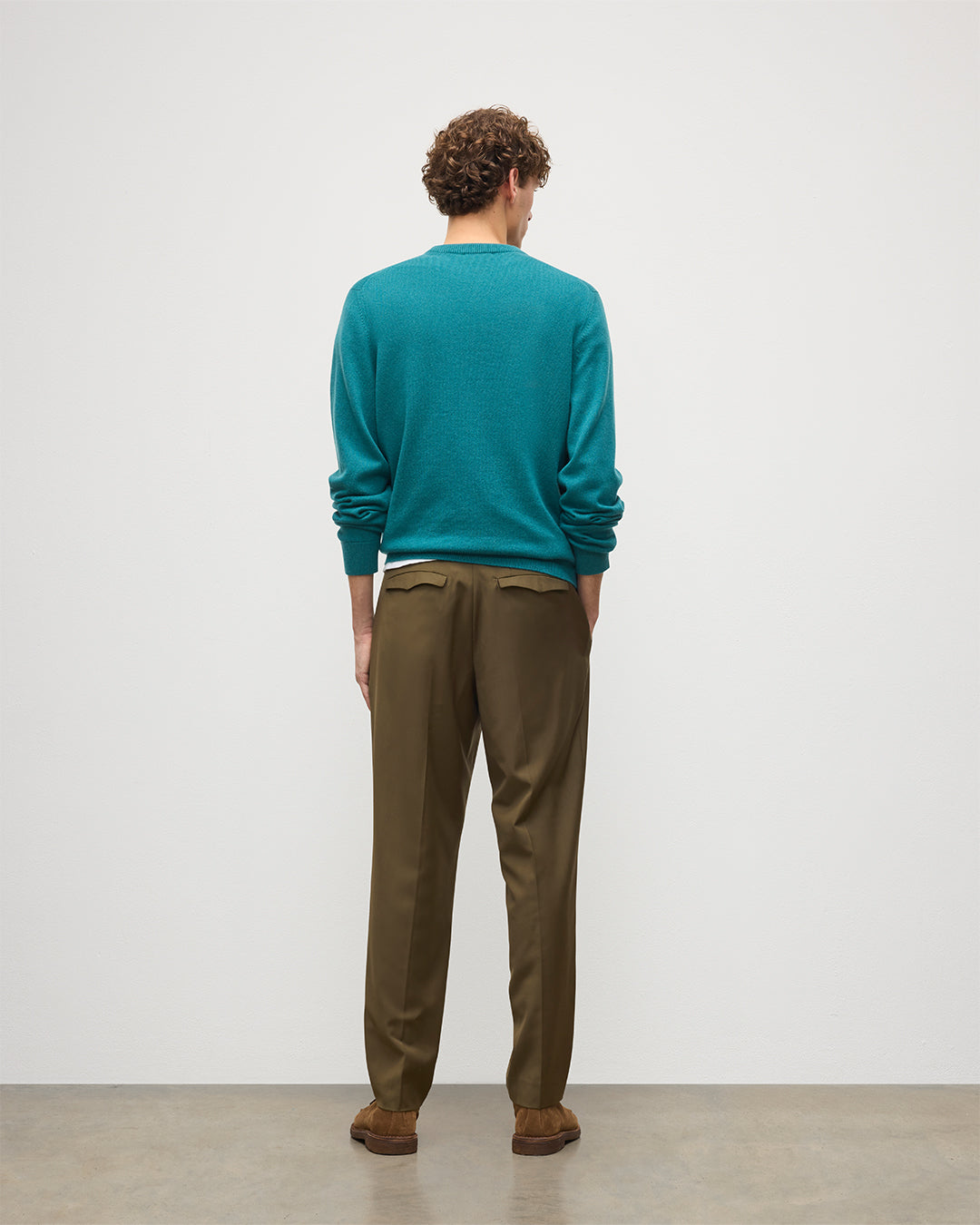 Johnstons of Elgin - Rory Green Classic Cashmere Crew Jumper