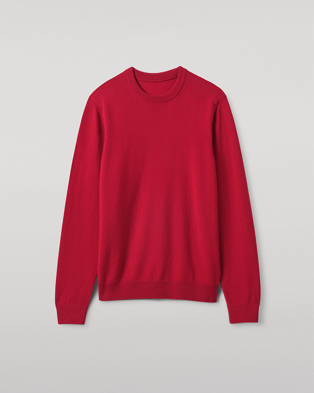 Johnstons of Elgin - Rory Red Classic Cashmere Crew Jumper