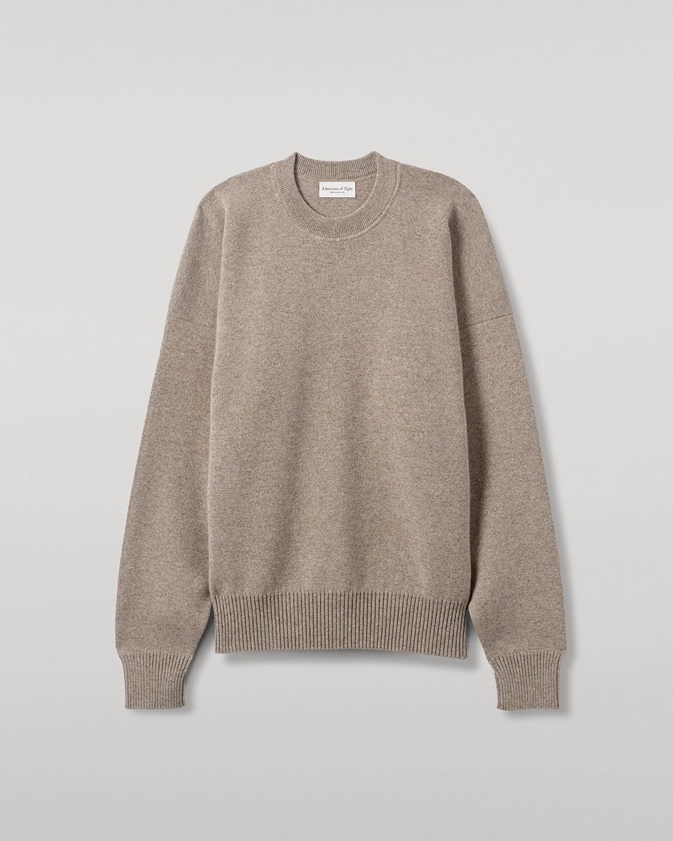 Johnstons of Elgin - Relaxed Milano Stitch Light Brown Jumper