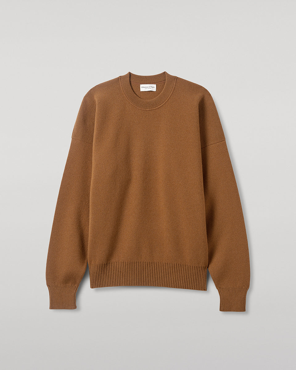 Johnstons of Elgin - Relaxed Milano Stitch Dark Camel Jumper