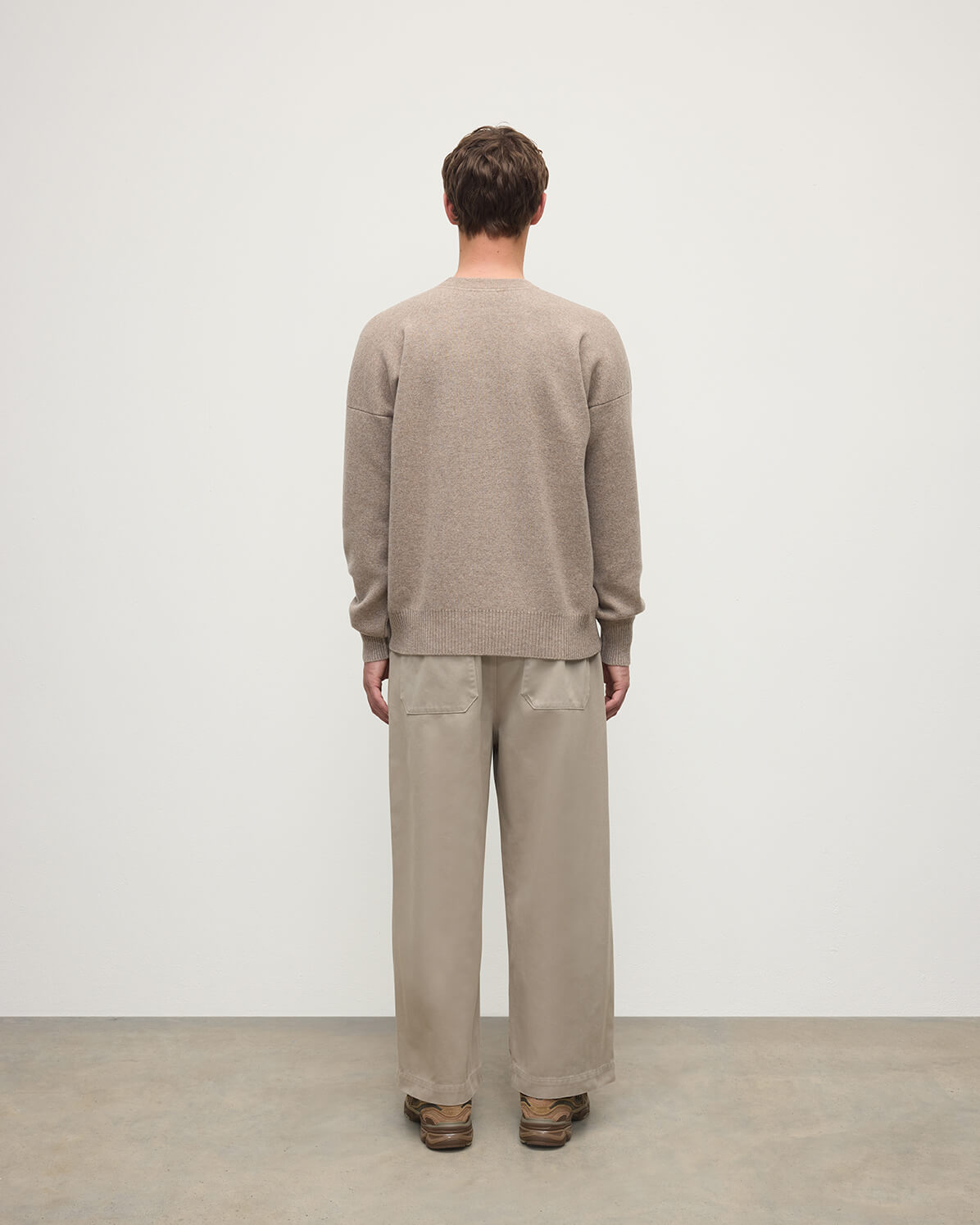 Johnstons of Elgin - Relaxed Milano Stitch Light Brown Jumper