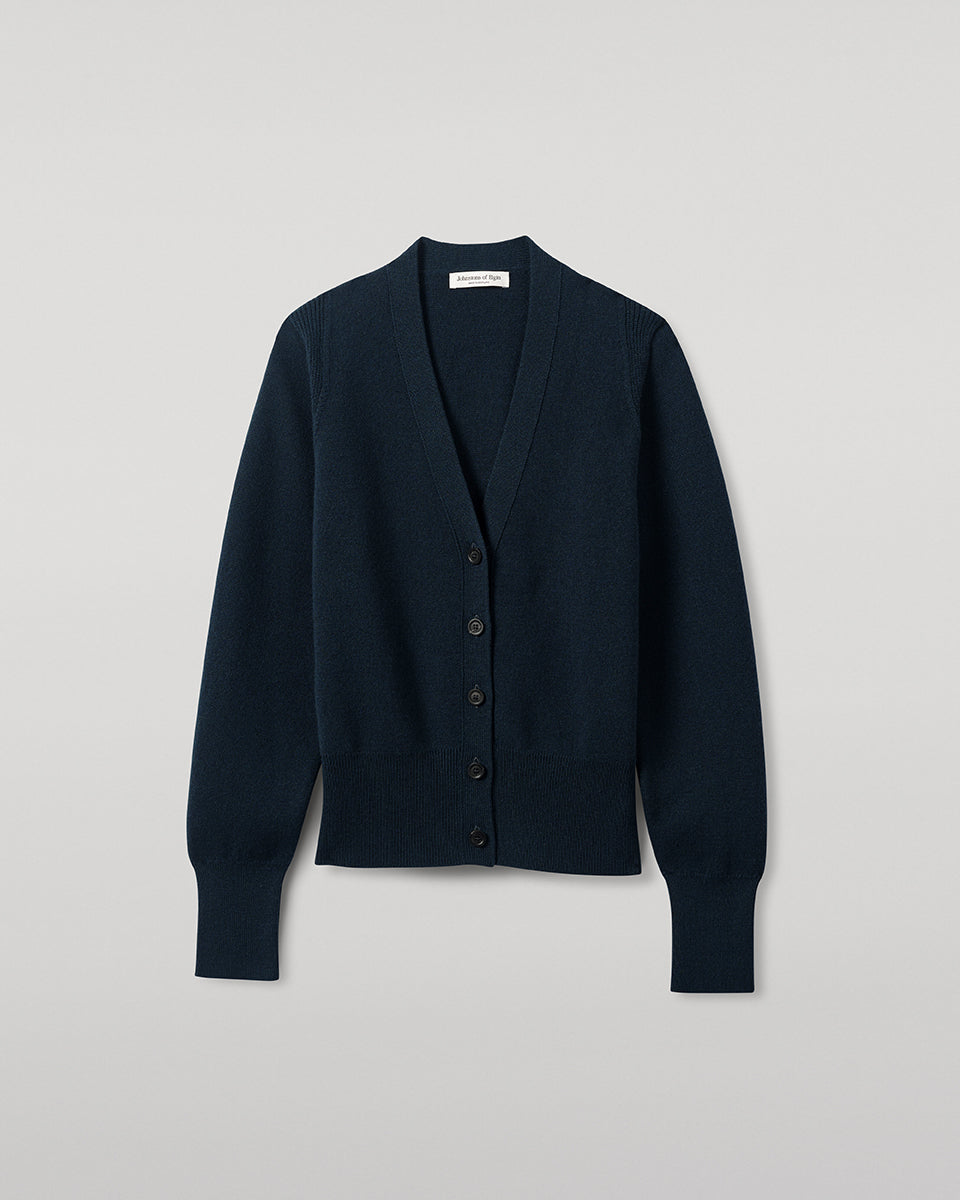 Johnstons of Elgin - Milano Stitch Bottle Green Cashmere Cardigan