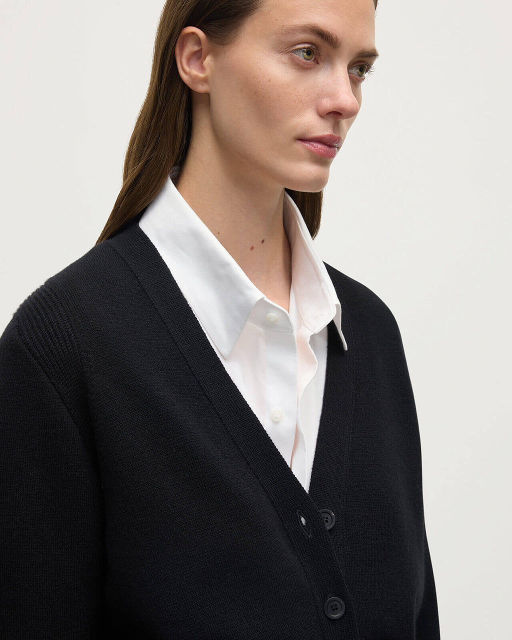 Johnstons of Elgin - Milano Stitch Black Cashmere Cardigan
