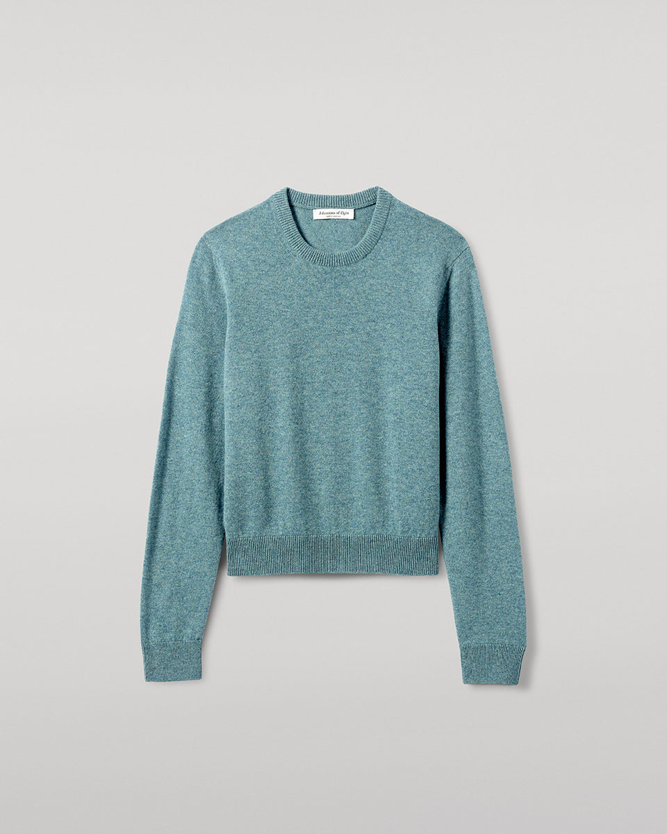 Johnstons of Elgin - Classic Cashmere Green Round Neck Jumper