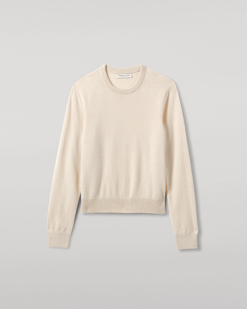 Johnstons of Elgin - Classic Cashmere Cream Round Neck Jumper