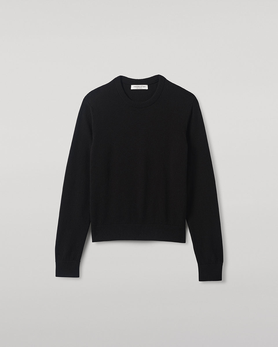 Johnstons of Elgin - Classic Cashmere Black Round Neck Jumper