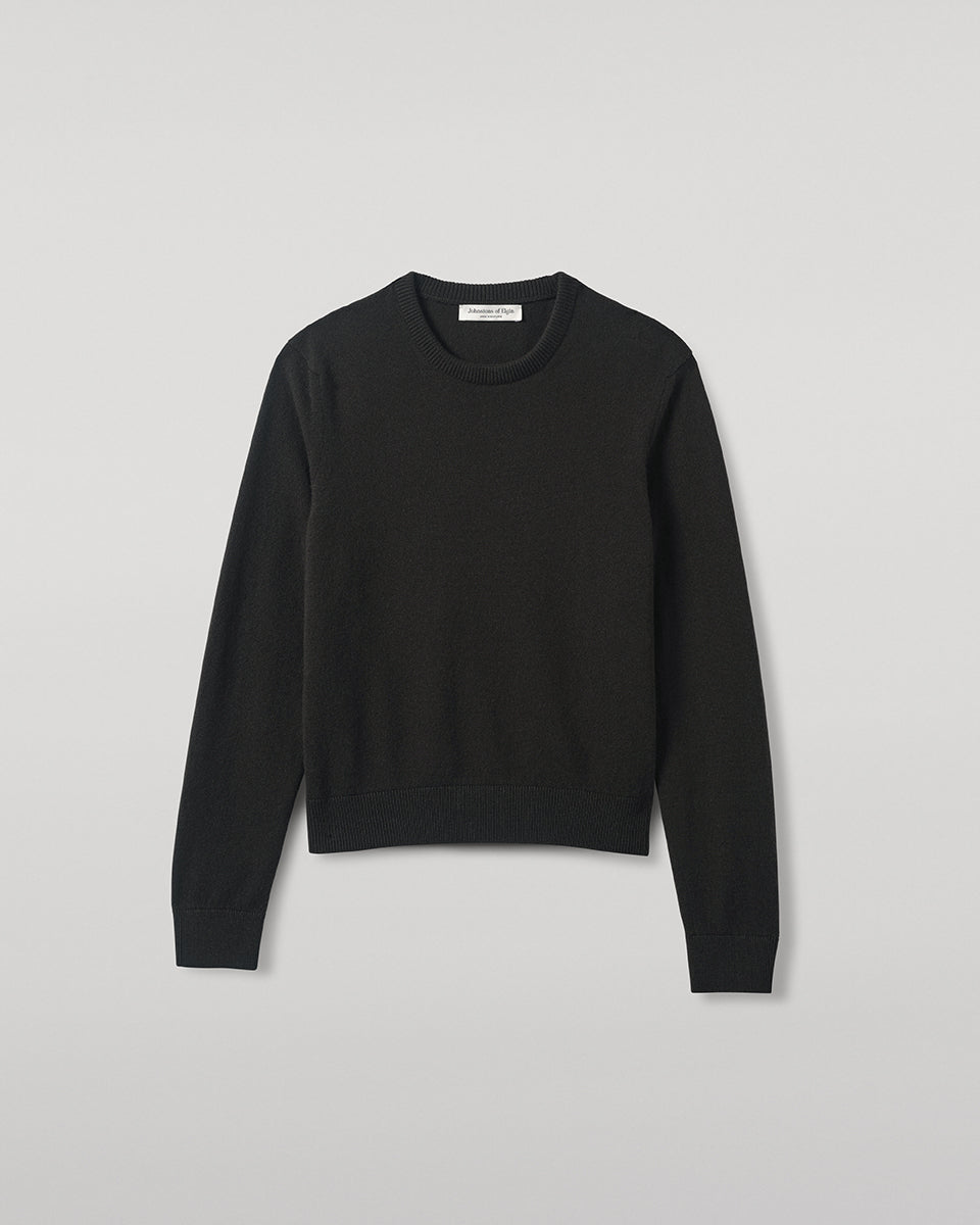 Johnstons of Elgin - Classic Cashmere Dark Grey Round Neck Jumper