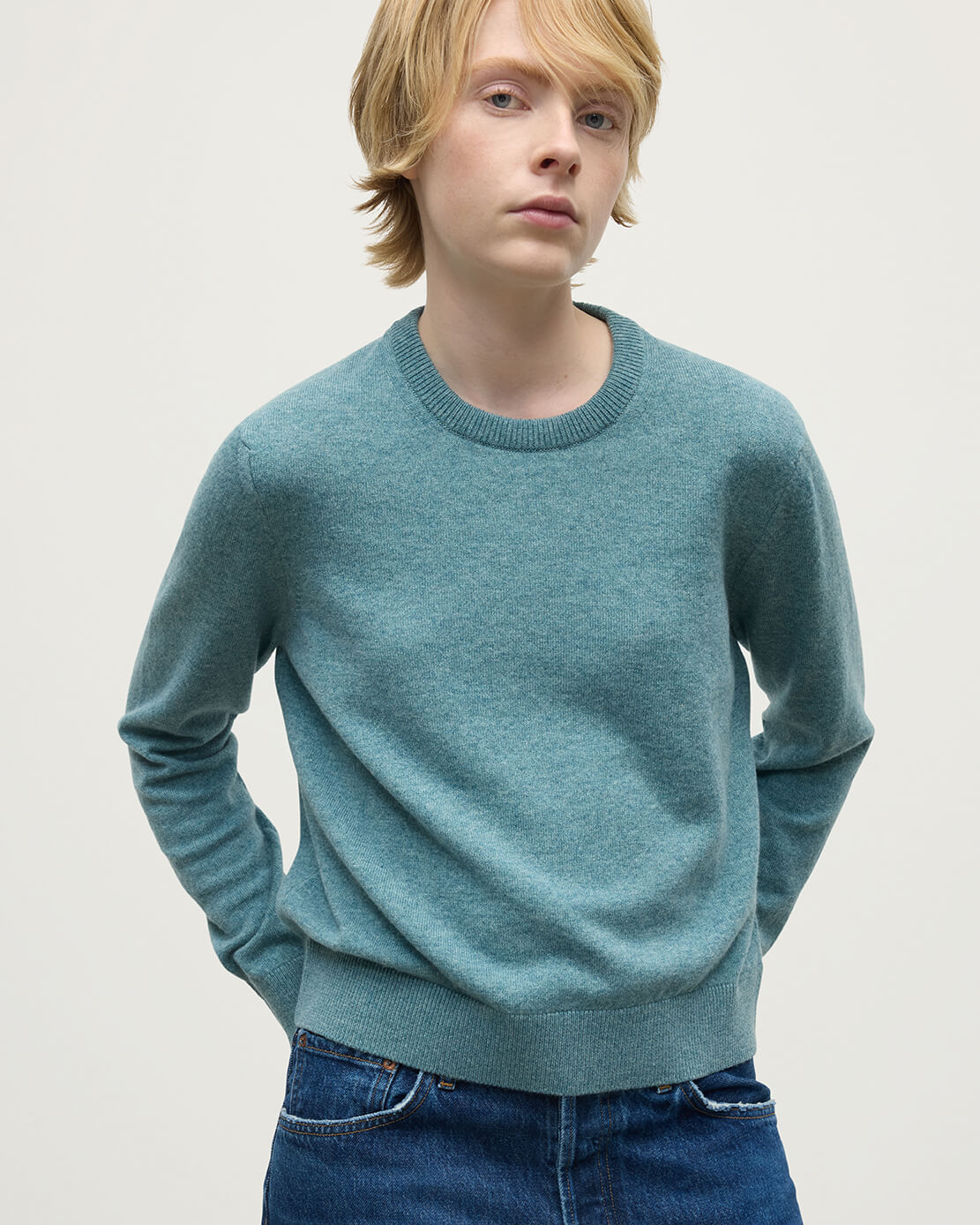 Johnstons of Elgin - Classic Cashmere Green Round Neck Jumper
