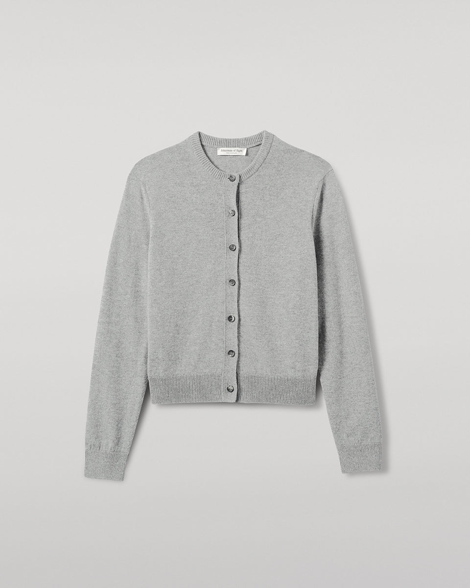 Johnstons of Elgin - Classic Cashmere Light Grey Cardigan