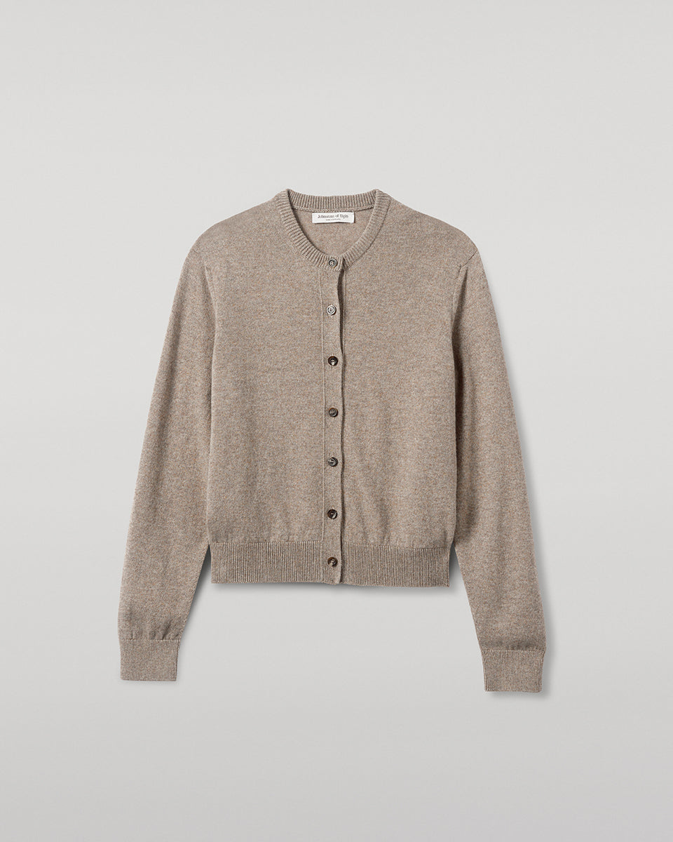 Johnstons of Elgin - Classic Cashmere Light Brown Cardigan