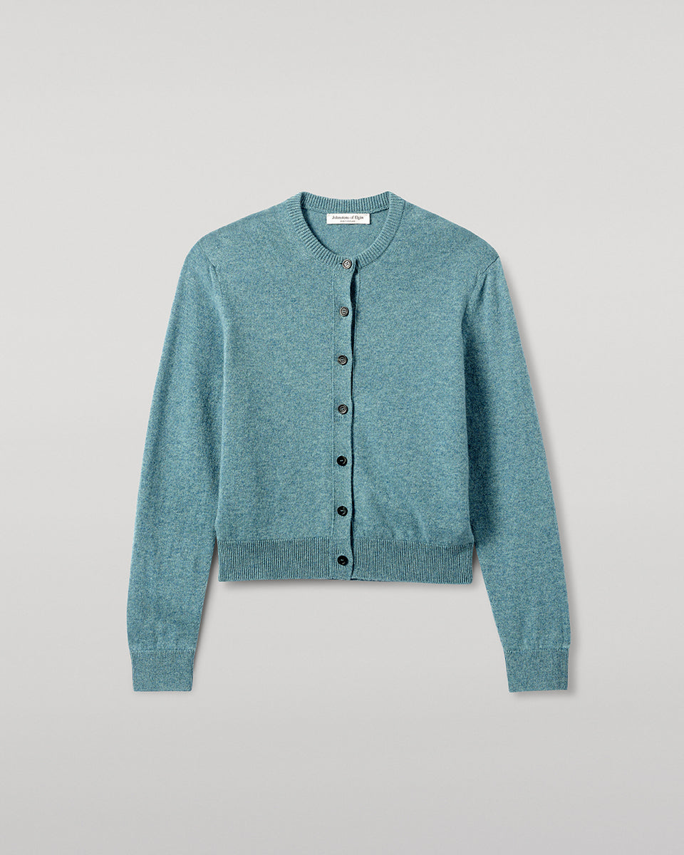 Johnstons of Elgin - Classic Cashmere Green Cardigan
