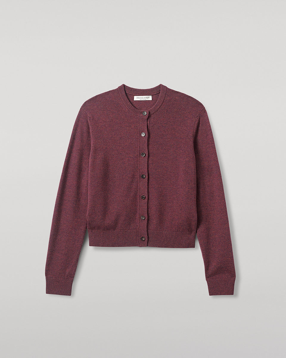 Johnstons of Elgin - Classic Cashmere Purple Cardigan