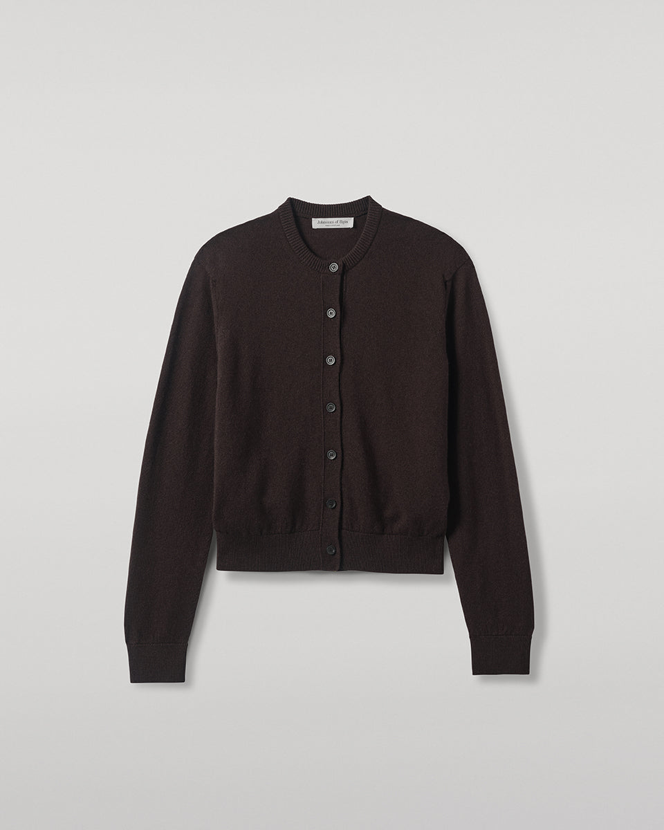 Johnstons of Elgin - Classic Cashmere Dark Brown Cardigan