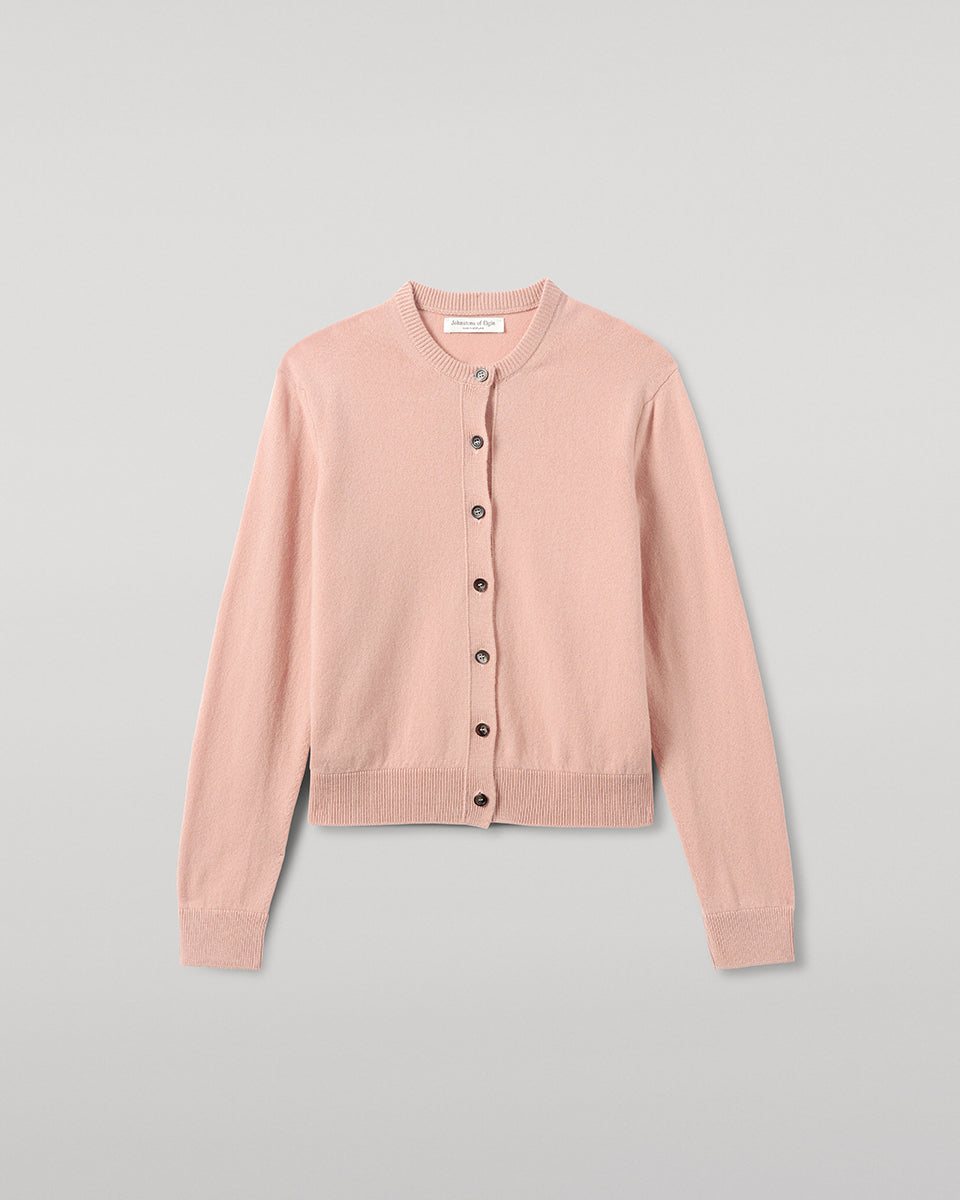 Johnstons of Elgin - Classic Cashmere Pink Cardigan