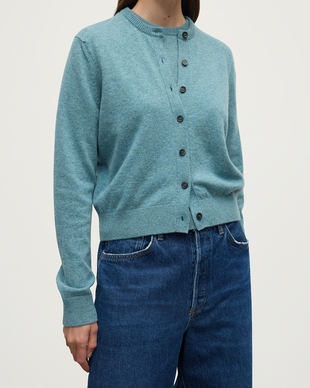 Johnstons of Elgin - Classic Cashmere Green Cardigan
