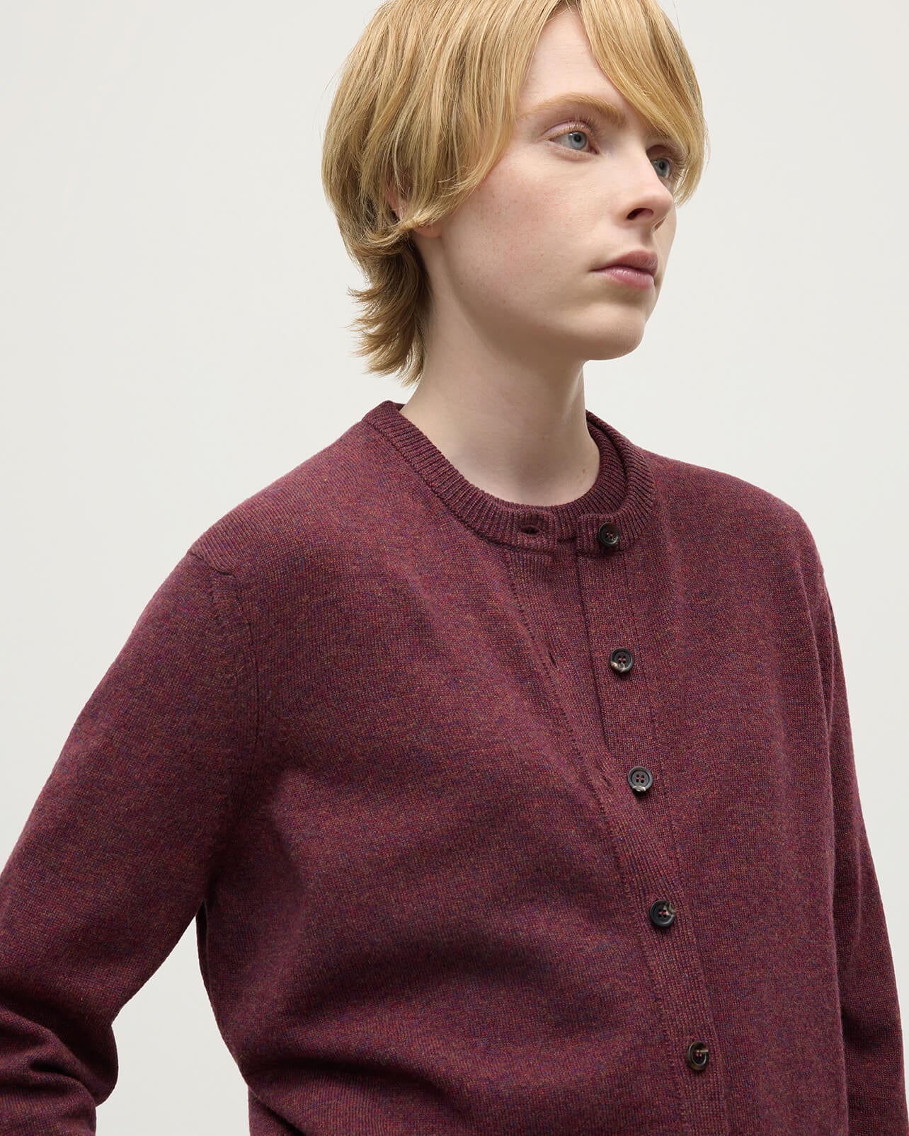 Johnstons of Elgin - Classic Cashmere Purple Cardigan