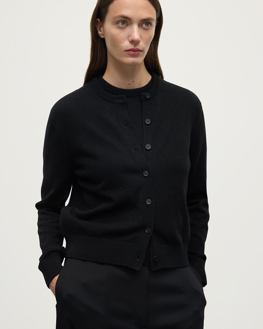 Johnstons of Elgin - Classic Cashmere Black Cardigan