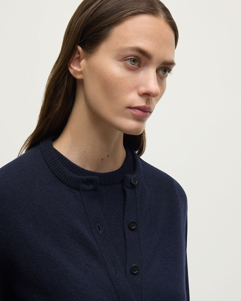 Johnstons of Elgin - Classic Cashmere Dark Navy Cardigan