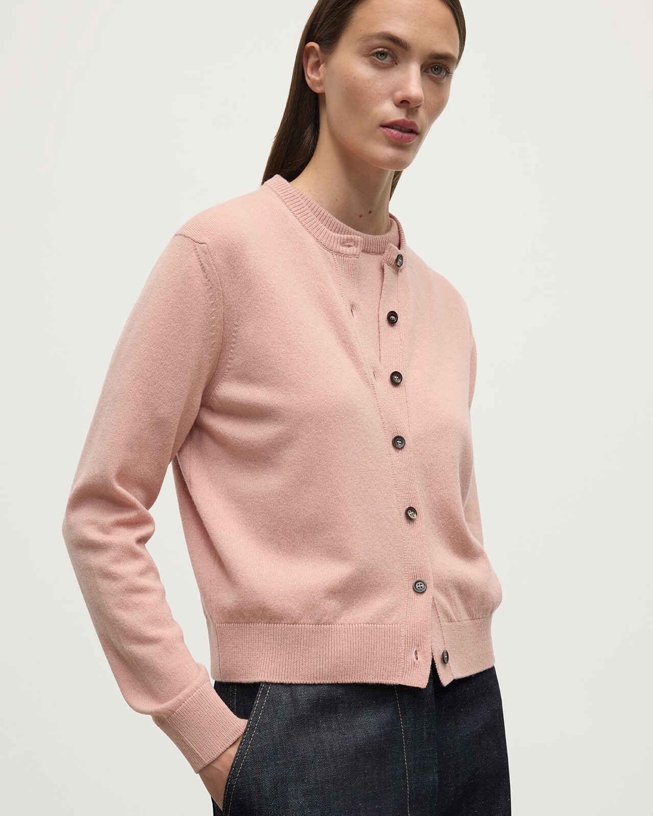 Johnstons of Elgin - Classic Cashmere Pink Cardigan