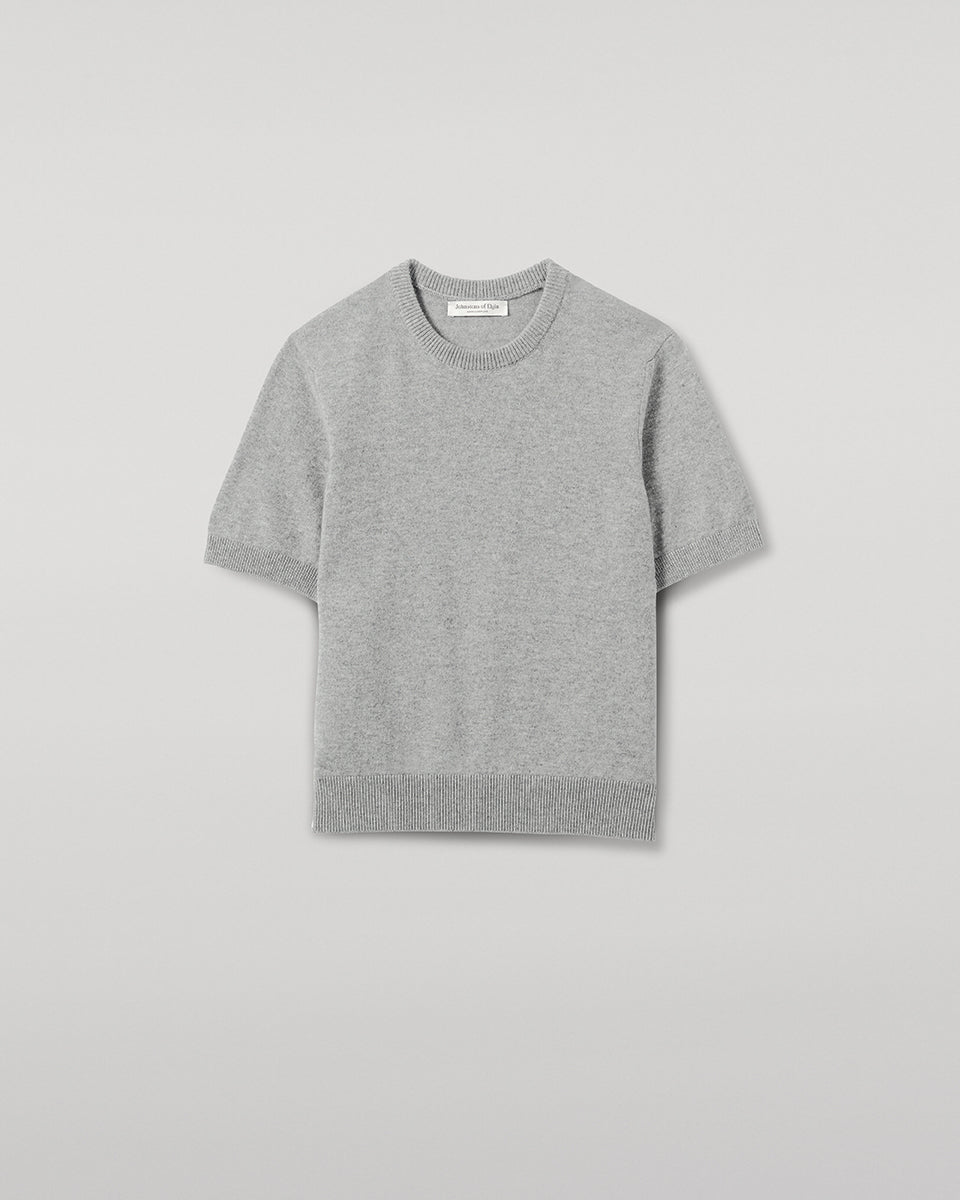 Johnstons of Elgin - Classic Cashmere Light Grey T - shirt