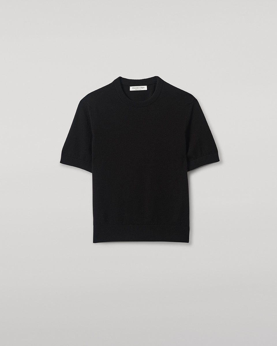 Johnstons of Elgin - Classic Cashmere Black T - shirt