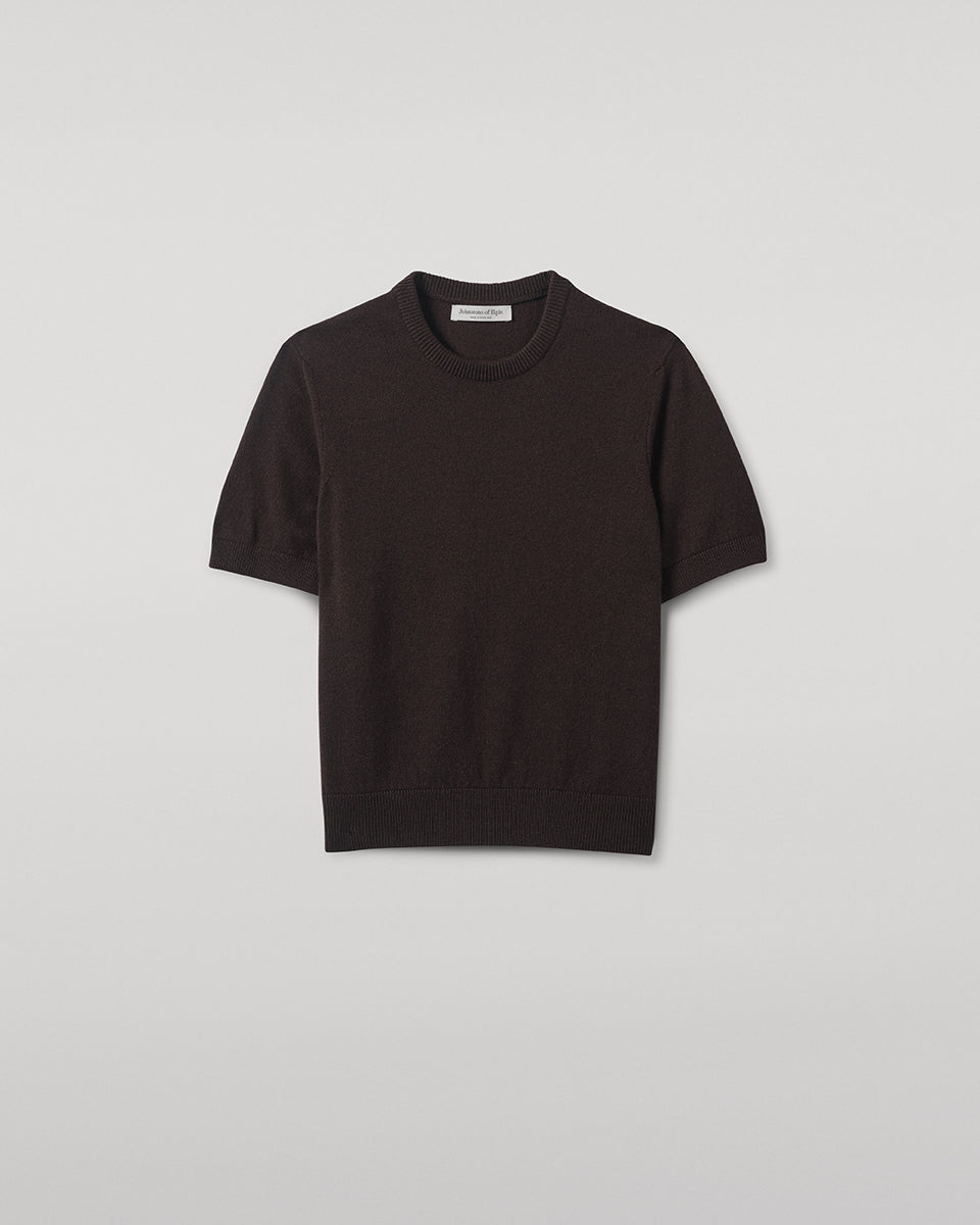 Johnstons of Elgin - Classic Cashmere Dark Brown T - shirt