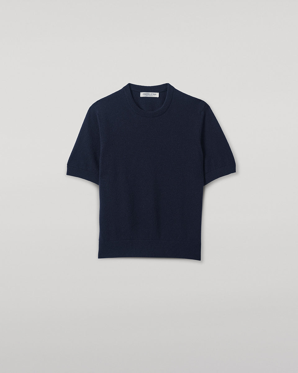 Johnstons of Elgin - Classic Cashmere Dark Navy T - shirt
