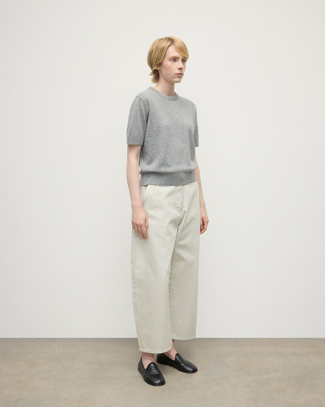 Johnstons of Elgin - Classic Cashmere Light Grey T - shirt