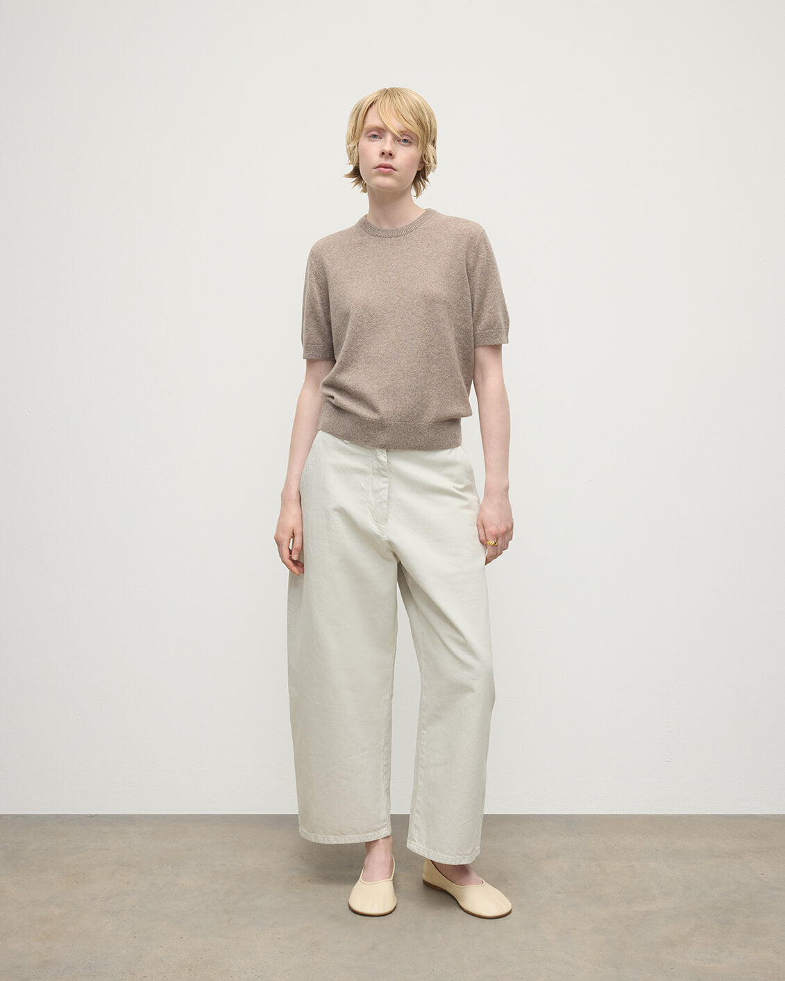 Johnstons of Elgin - Classic Cashmere Light Brown T - shirt