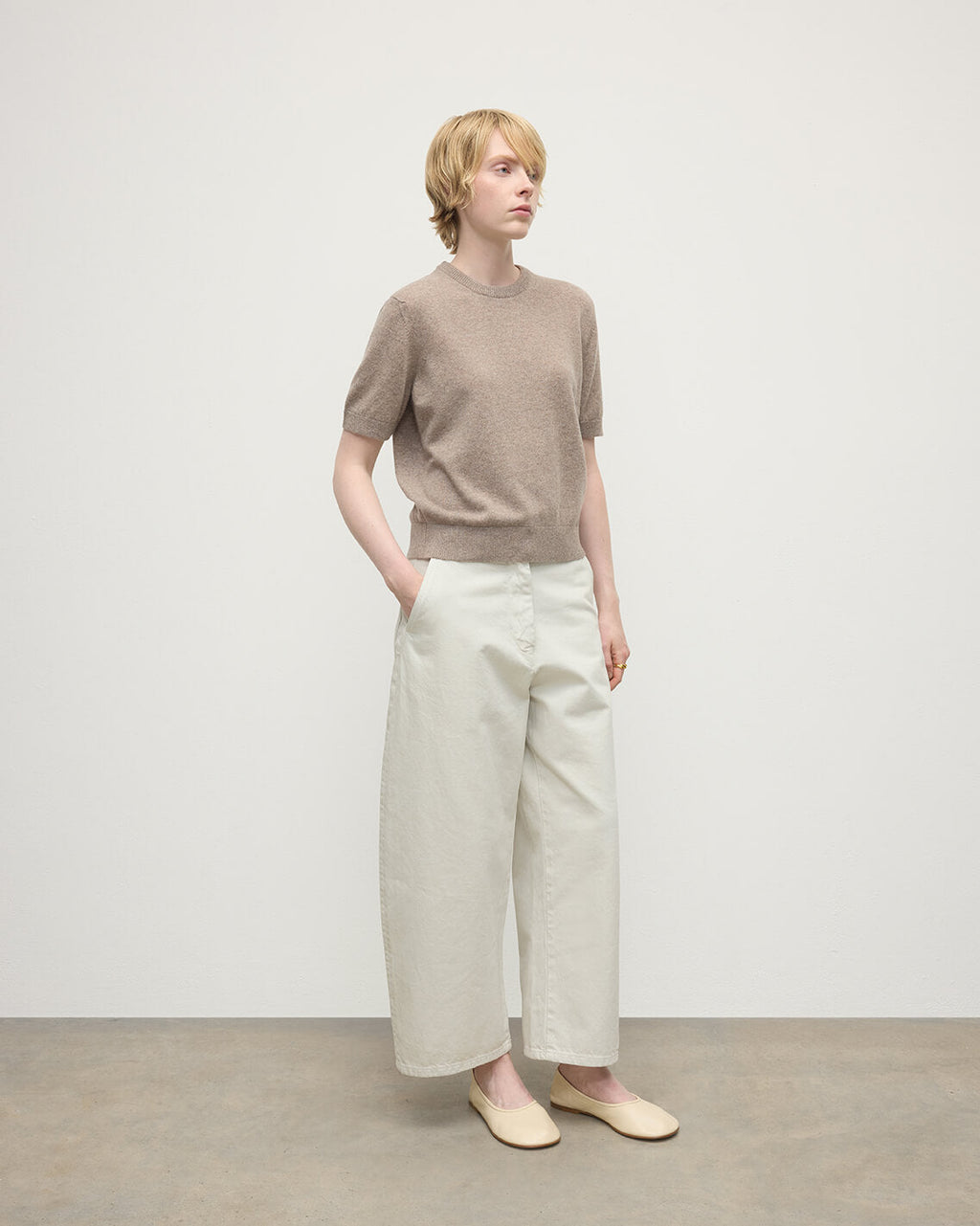 Johnstons of Elgin - Classic Cashmere Light Brown T - shirt