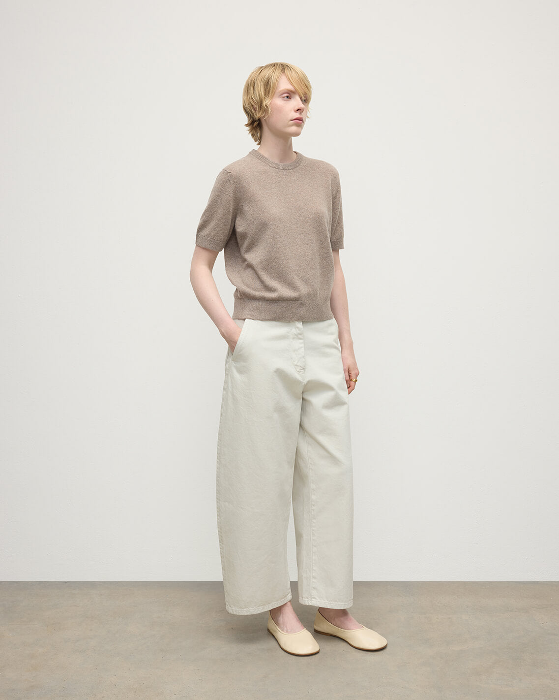 Johnstons of Elgin - Classic Cashmere Light Brown T - shirt