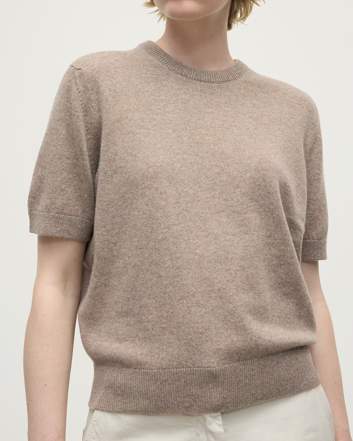 Johnstons of Elgin - Classic Cashmere Light Brown T - shirt