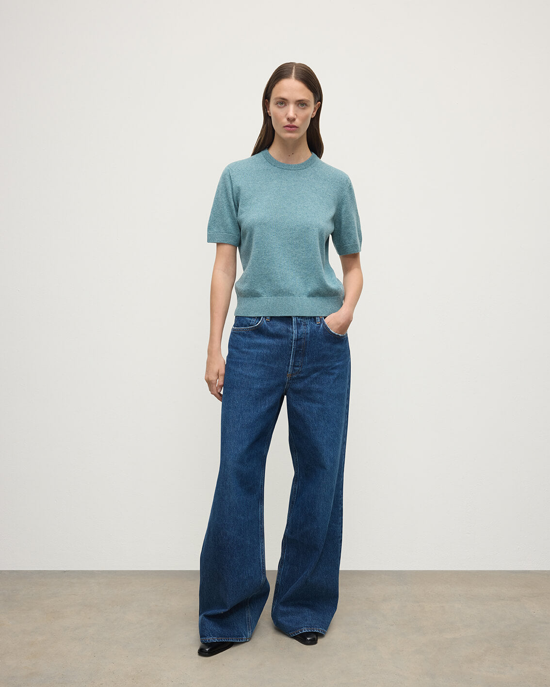Johnstons of Elgin - Classic Cashmere Green T - shirt