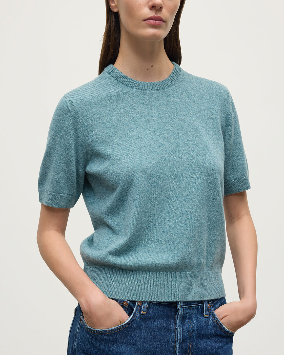 Johnstons of Elgin - Classic Cashmere Green T - shirt