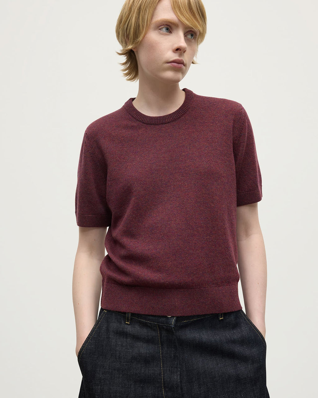 Johnstons of Elgin - Classic Cashmere Purple T - shirt