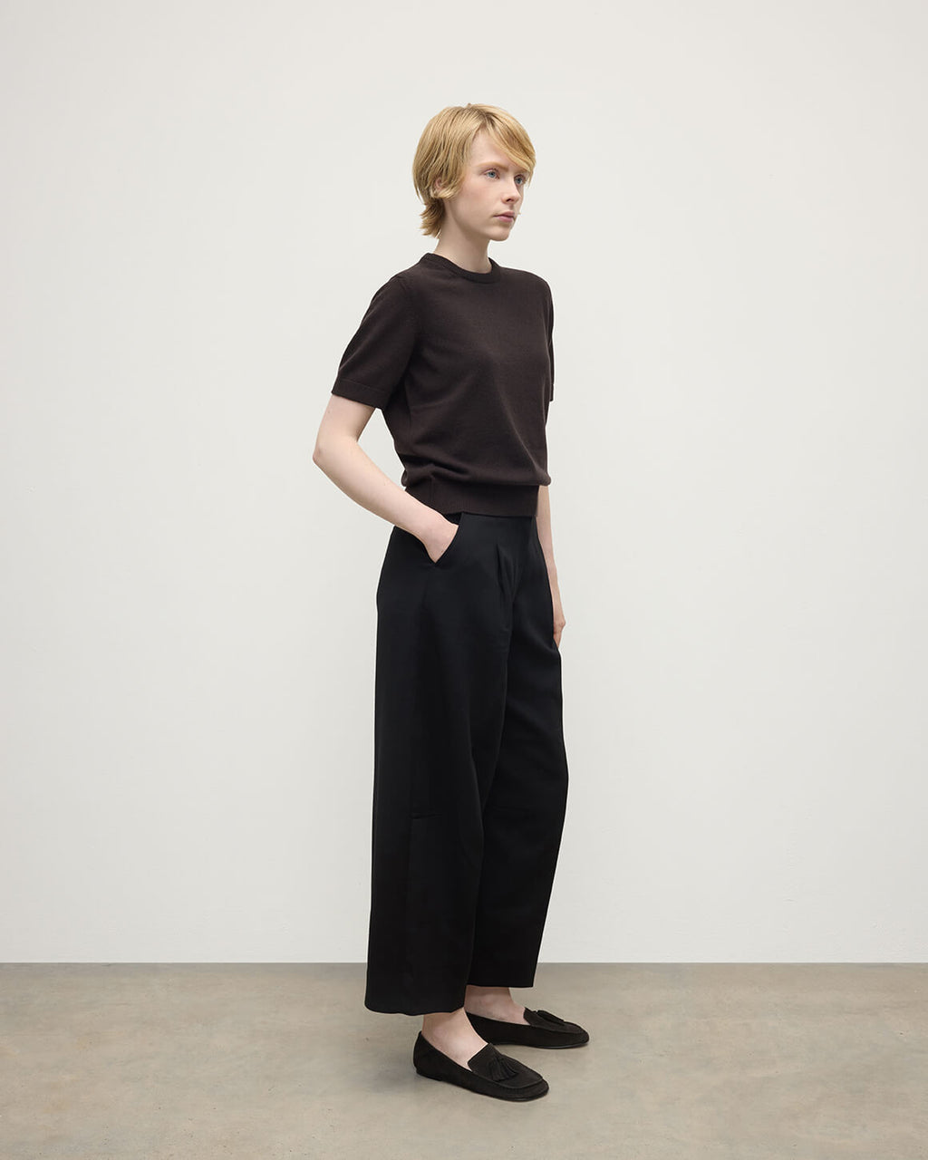 Johnstons of Elgin - Classic Cashmere Dark Brown T - shirt