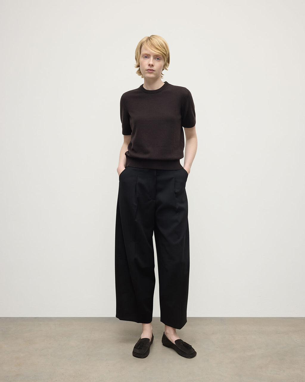 Johnstons of Elgin - Classic Cashmere Dark Brown T - shirt