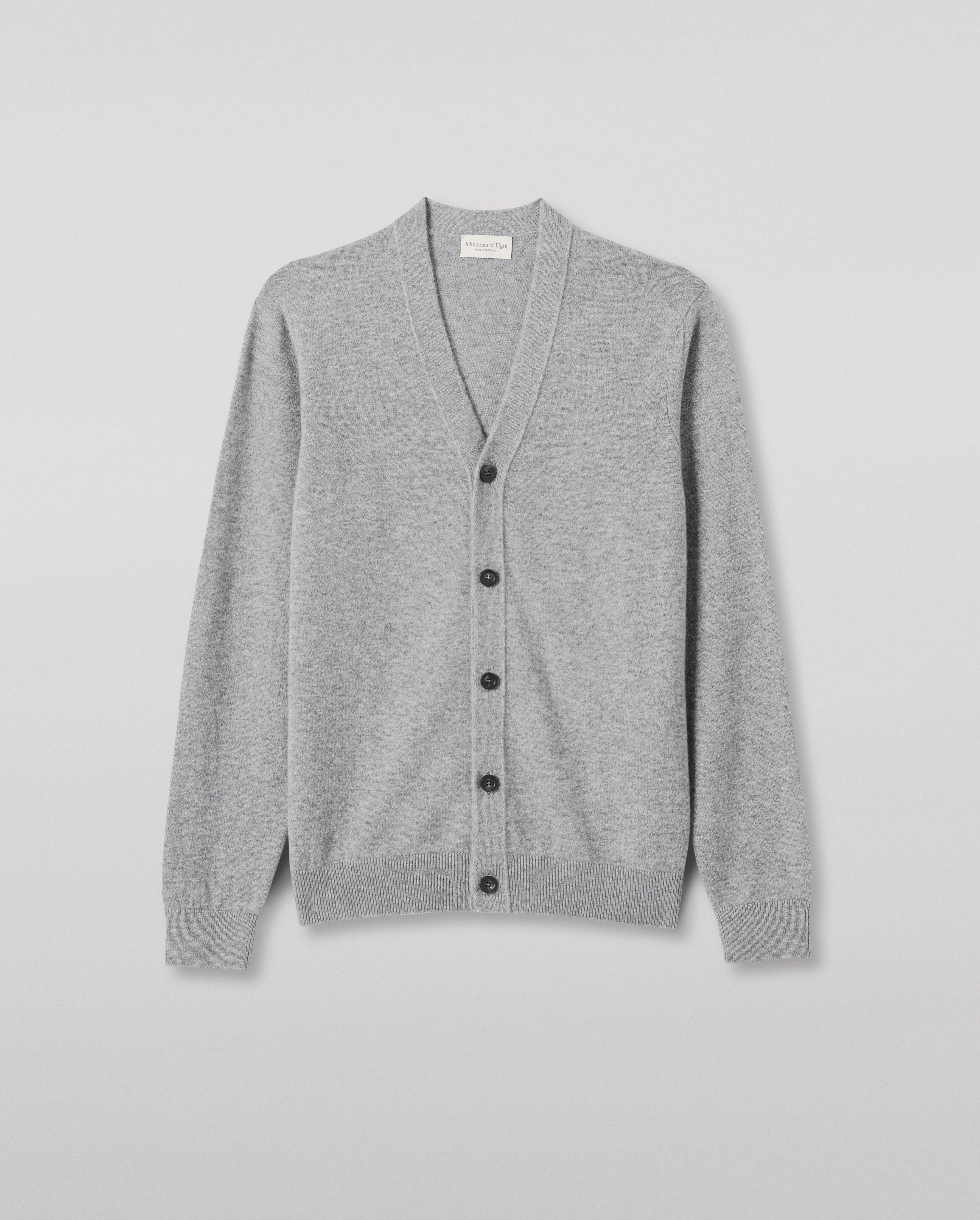 Johnstons of Elgin - Rory Grey Classic Cashmere Cardigan