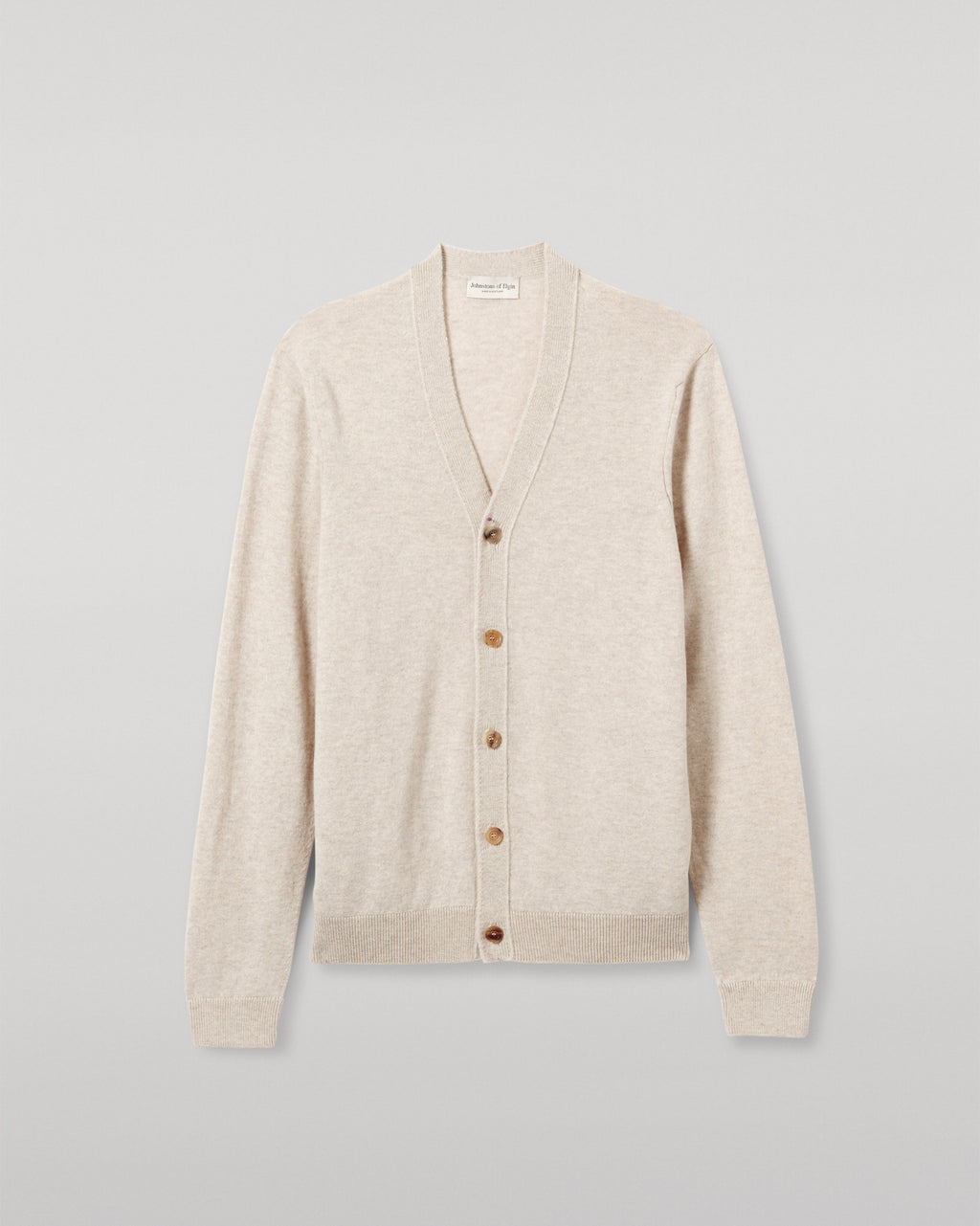 Johnstons of Elgin - Rory Natural Classic Cashmere Cardigan