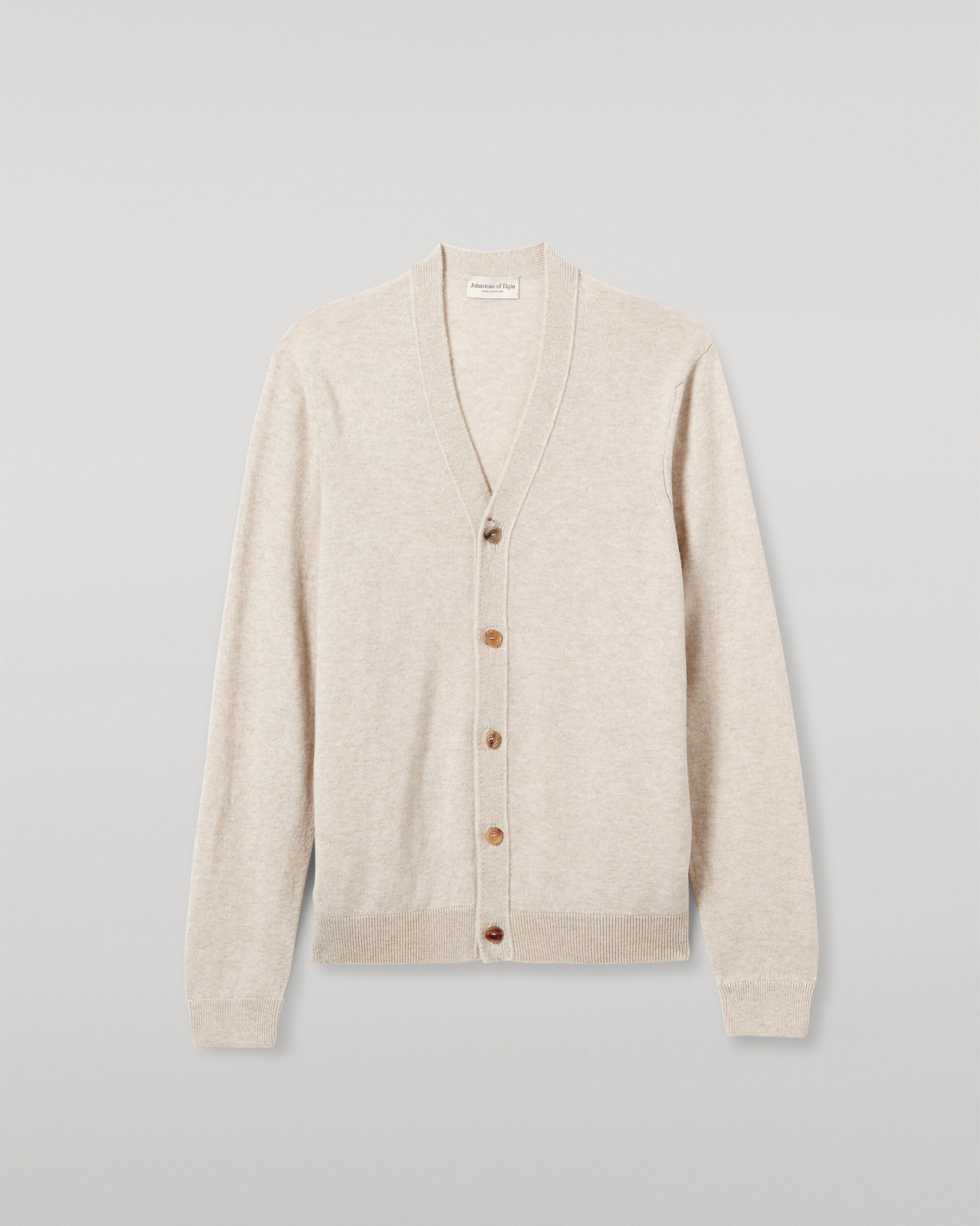 Johnstons of Elgin - Rory Natural Classic Cashmere Cardigan